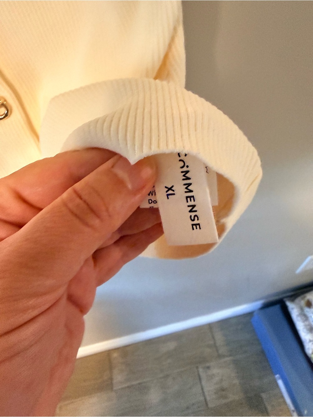 Commense Cream Ribbed Sleeveless Button-Front Tank - Picture 3 of 3